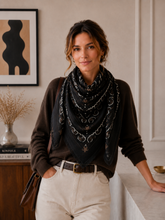 K21 Large Woolen Square Bandana: Cafe