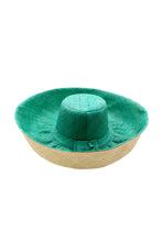 5" & 7" Wide Brim Two Tone Packable Straw Sun Hats: Black Two Tone / 7" Brim