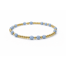 Signature Angelite and 14k Gold filled Beaded Bracelet - Waterproof!: 7"