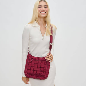 Aura - Quilted Nylon Puffer Crossbody: Cream
