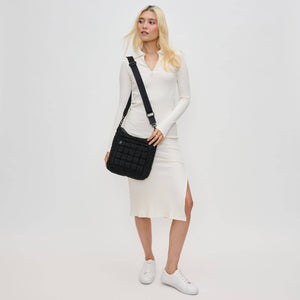 Aura - Quilted Nylon Puffer Crossbody: Black