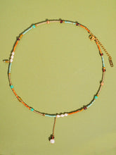 18K Handmade  Bohemian Beaded Stack Necklaces: Odette-Light Blue