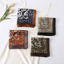 D-364 Scarf silk touch 70x70 paisley pattern: Black