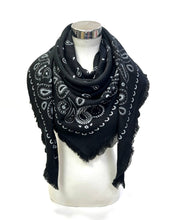 K16 Large wool square bandana: Cafe