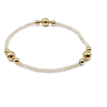 The Nantucket Shimmer Collection 14k Gold- Filled Beaded Bracelets: NAVY / 6.5"