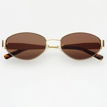 Soho Womens Oval Sunglasses: Gold / Brown