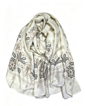 HH-367 Paisley-patterned scarf: Black