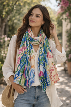 S26002 Flower Garden Lightweight Scarf: 01 Beige
