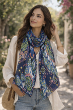 S26002 Flower Garden Lightweight Scarf: 01 Beige