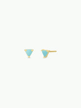 Mini Energy Gem - Amazonite - Gold Earrings