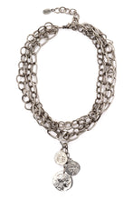 Rustica Multi Chain Necklace with Coin Cluster Pendant: Gold