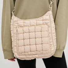 Aura - Quilted Nylon Puffer Crossbody: Cream
