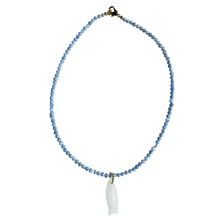 The Ashley Fish Necklace: Green Turquoise with Amethyst Fish