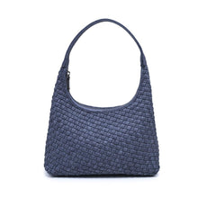 Harmonia - Woven Vegan Leather Shoulder Bag: Dark Denim