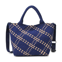 Sky's The Limit Medium Woven Neoprene Tote: Navy Nude