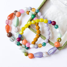 Glass Bead Stretch Bracelet | Colorful Stacking Bracelet: Coral
