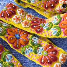 Golden Delicious Embroidered Wool Belt: S