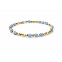 Signature Angelite and 14k Gold filled Beaded Bracelet - Waterproof!: 7"
