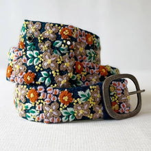 Morning Dew Floral Embroidered Wool Belt: Large