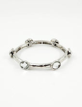 B25034 Glass Bead/Faux Pearl Adorned Stretch Bangle Bracelet: 04 CR