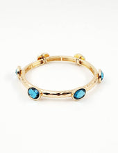 B25034 Glass Bead/Faux Pearl Adorned Stretch Bangle Bracelet: 04 CR