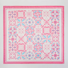 Mosaic Tiles Print Square Bandana Scarf: BL