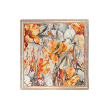 Watercolor Floral Satin Square Bandana Scarf: BK