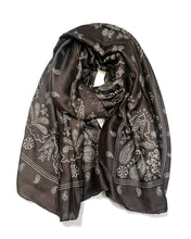 HH-367 Paisley-patterned scarf: Black