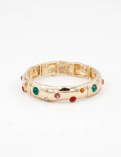 B25030 Faux Pearl/Rhinestone Adorned Stretch Bangle Bracelet: 01 GDPR