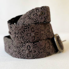 Midnight Oasis Embroidered Wool Belt: L