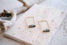 Eventide Rectangular Gold Lightweight Hoops : Turquoise