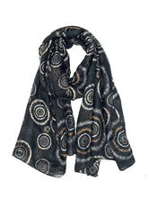 HH-268 printed patterned scarf: Noir