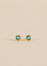 Sun Stud - Turquoise - Gold Earrings