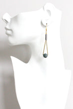 HYLE58 Gold-Plated Dangle Earrings with Magnesite & Jasper