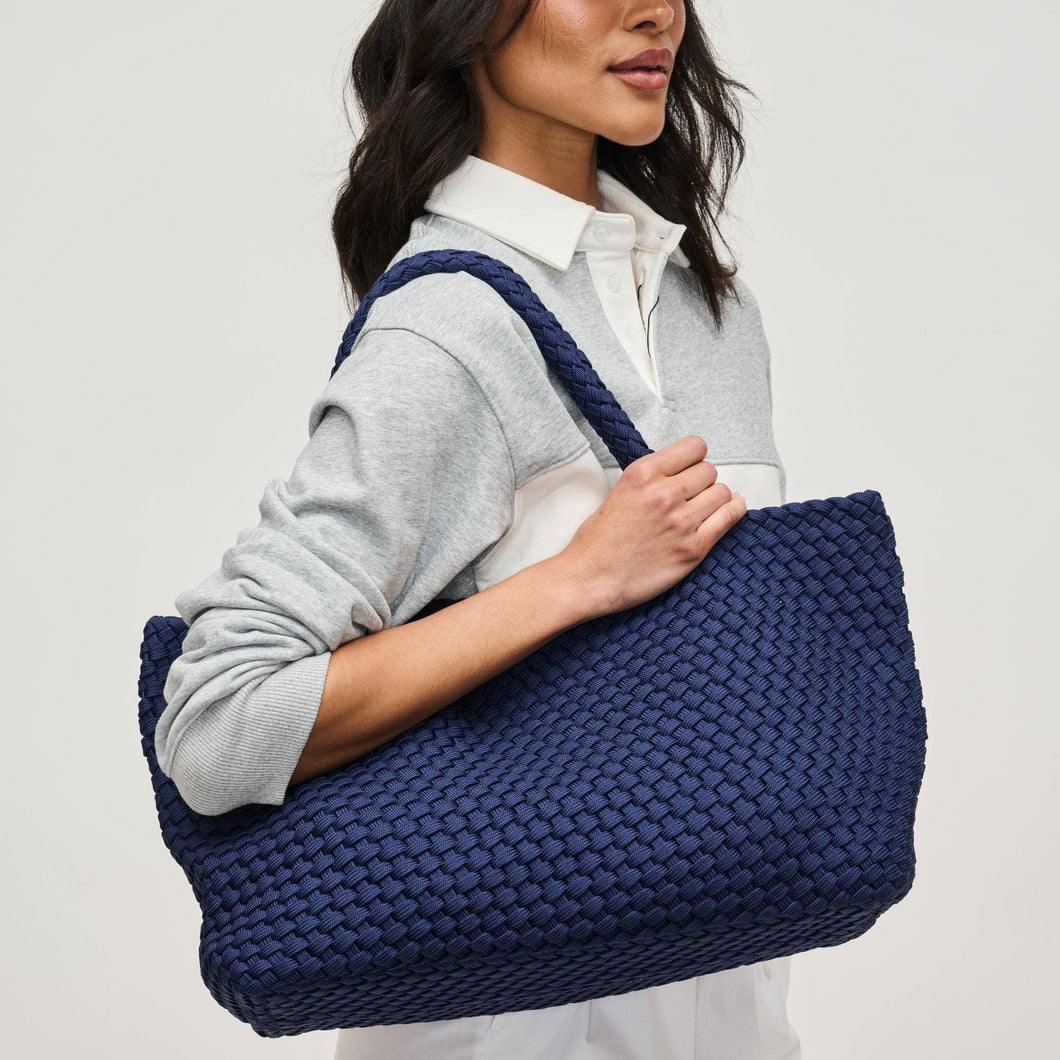 Sky's The Limit - Large Laced Up Eco-Edition Tote: Navy