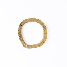 Lucille Square Bead Stretch Bracelet Brass Wholesale