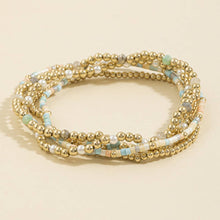 Pearl Accent Beaded Stretch Bracelet Set: XBRW