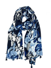 HH-222 Printed scarf with tassel: Beige