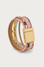 Leather Bracelet: Pink