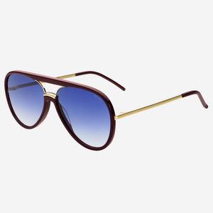 Shay (NEW) Unisex Aviator Sunglasses: Burgundy