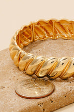 Metallic Braided Texture Elastic Bracelet: GD