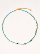 Calise Boho Handmade Blue Turquoise Stone Beaded Necklace: Turquoise