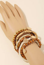 Mixed Tones Beaded Bracelet Set: ASSORTED