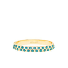 Stone hinge bangle: Gold-turquoise