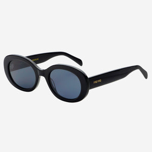 Aria Acetate Womens Oval Sunglasses : Black