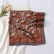 D-364 Scarf silk touch 70x70 paisley pattern: Black