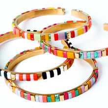 Colorful Tila Bead Cuff Gold Plated Adjustable Bracelet: Tulum