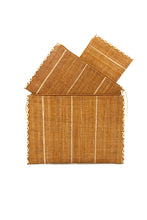 Set of 3 Nesting Zippered Straw Clutches Pinstripe Patterns: Brights