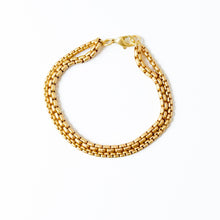 Adjustable Thick 24K Gold Plated Double Box Chain Bracelet