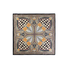 Art Deco Fan Print Satin Square Bandana Scarf: TP